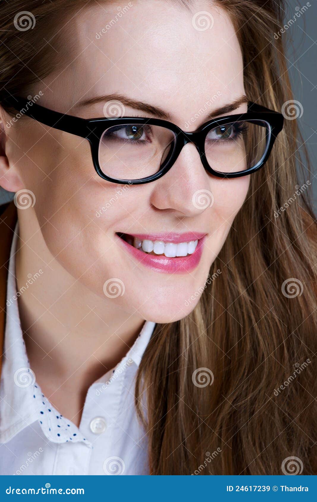 Beautiful Business Woman With Glasses Stock Image Image