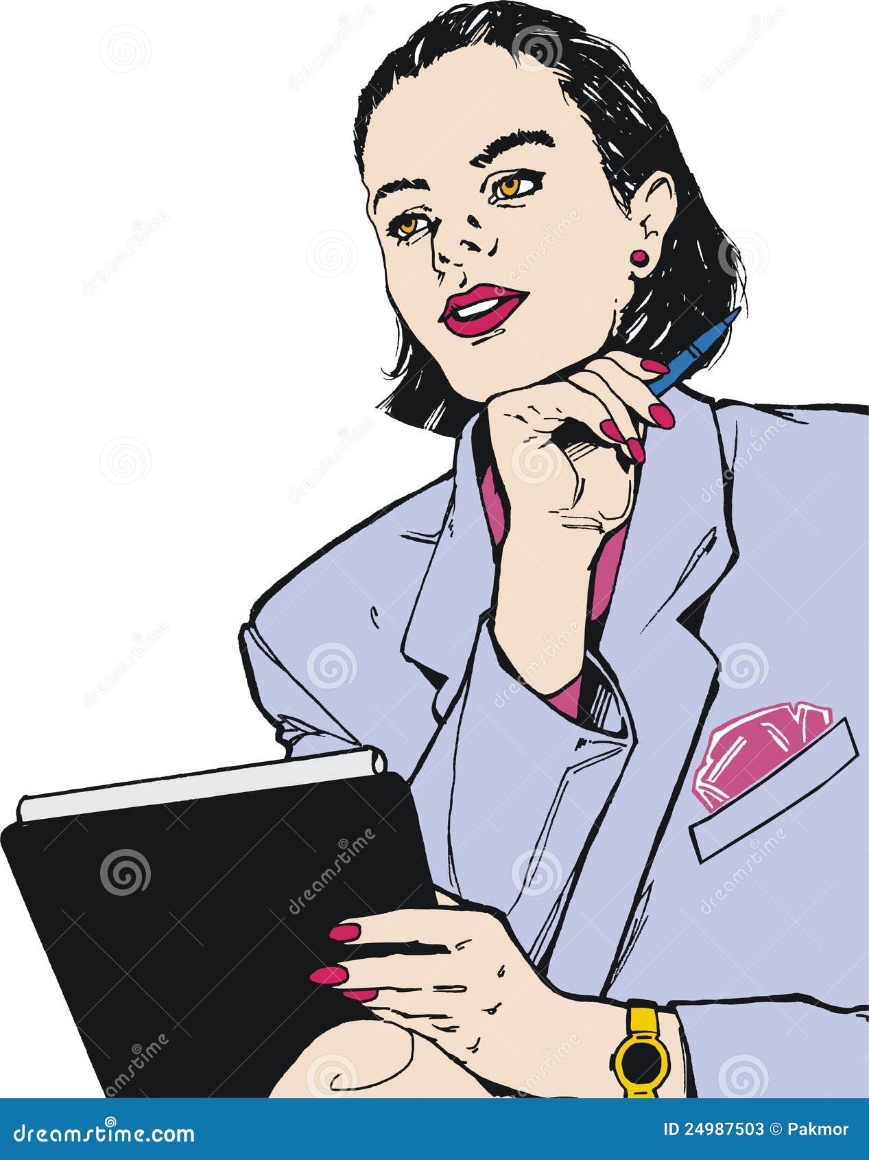 Beautiful businesswoman stock illustration. Illustration of adult