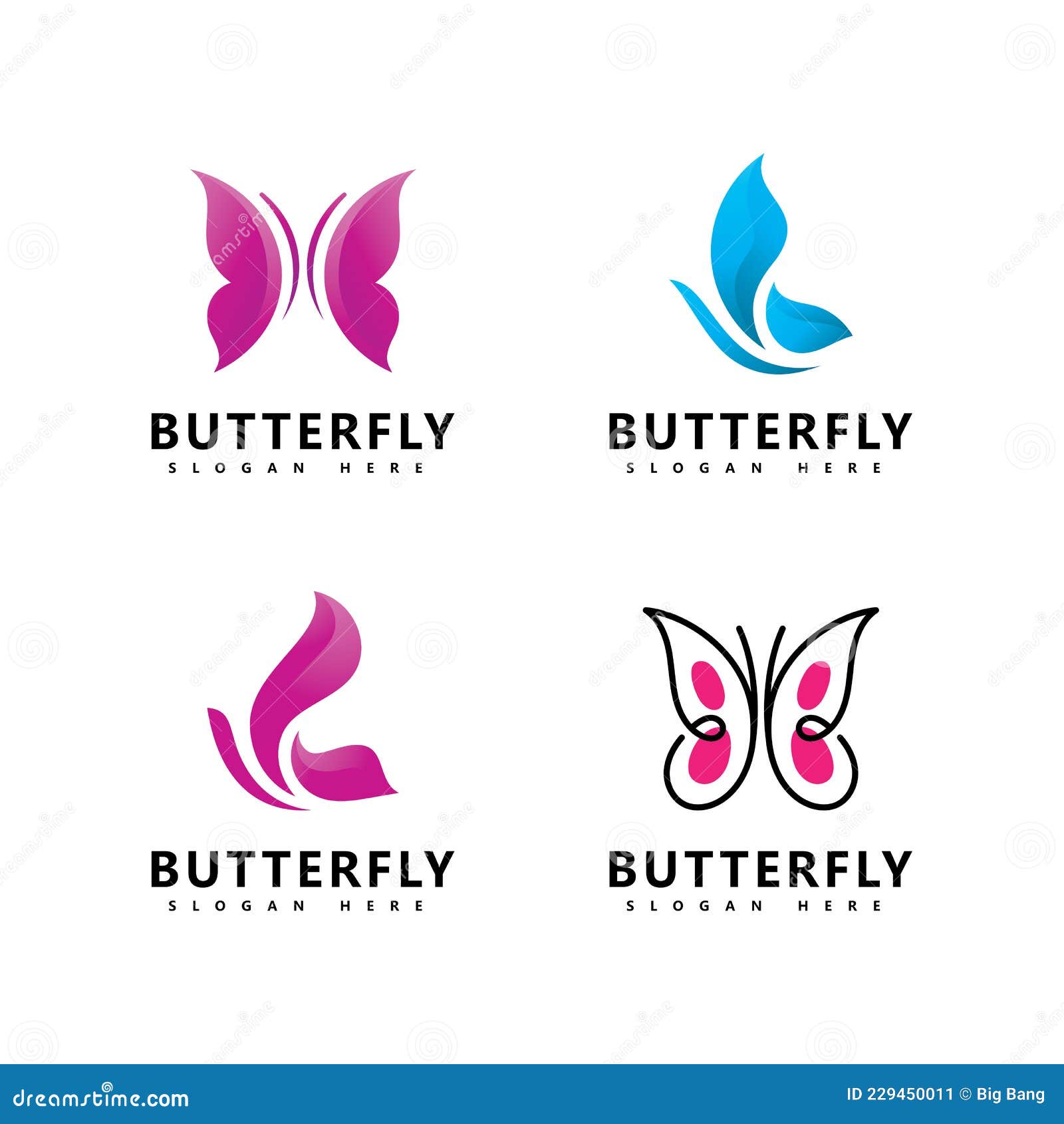Beautiful Butterfly Brand Logo Icon Vector Stock Vector Illustration