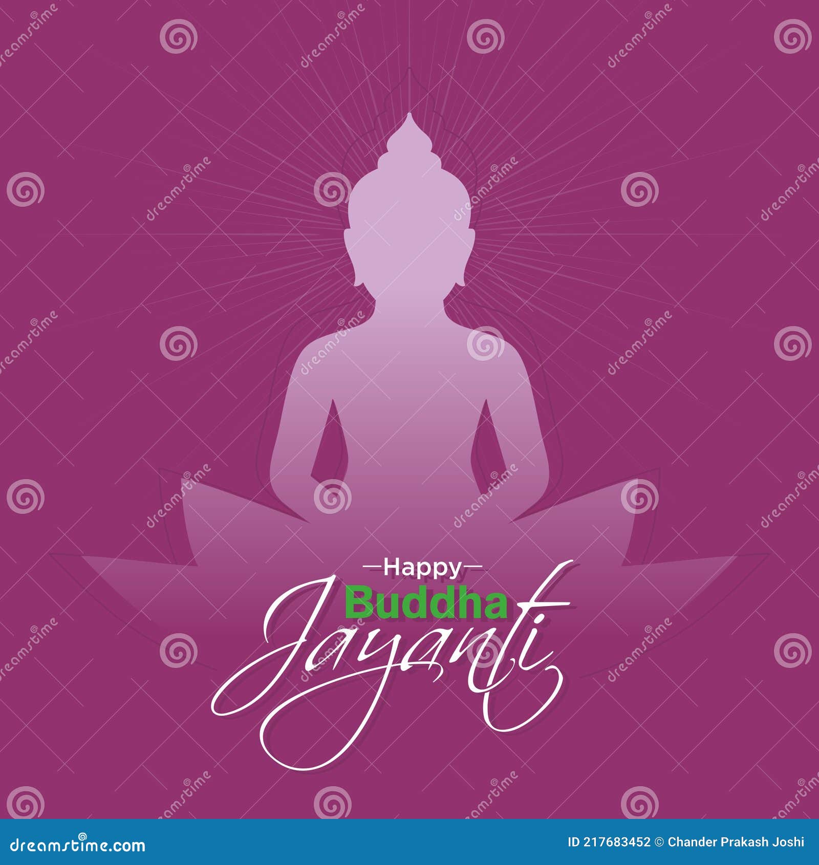 Happy Buddha Jayanti Banner - Buddha on Lotus - Typography Stock Vector -  Illustration of bodhi, indian: 217683452
