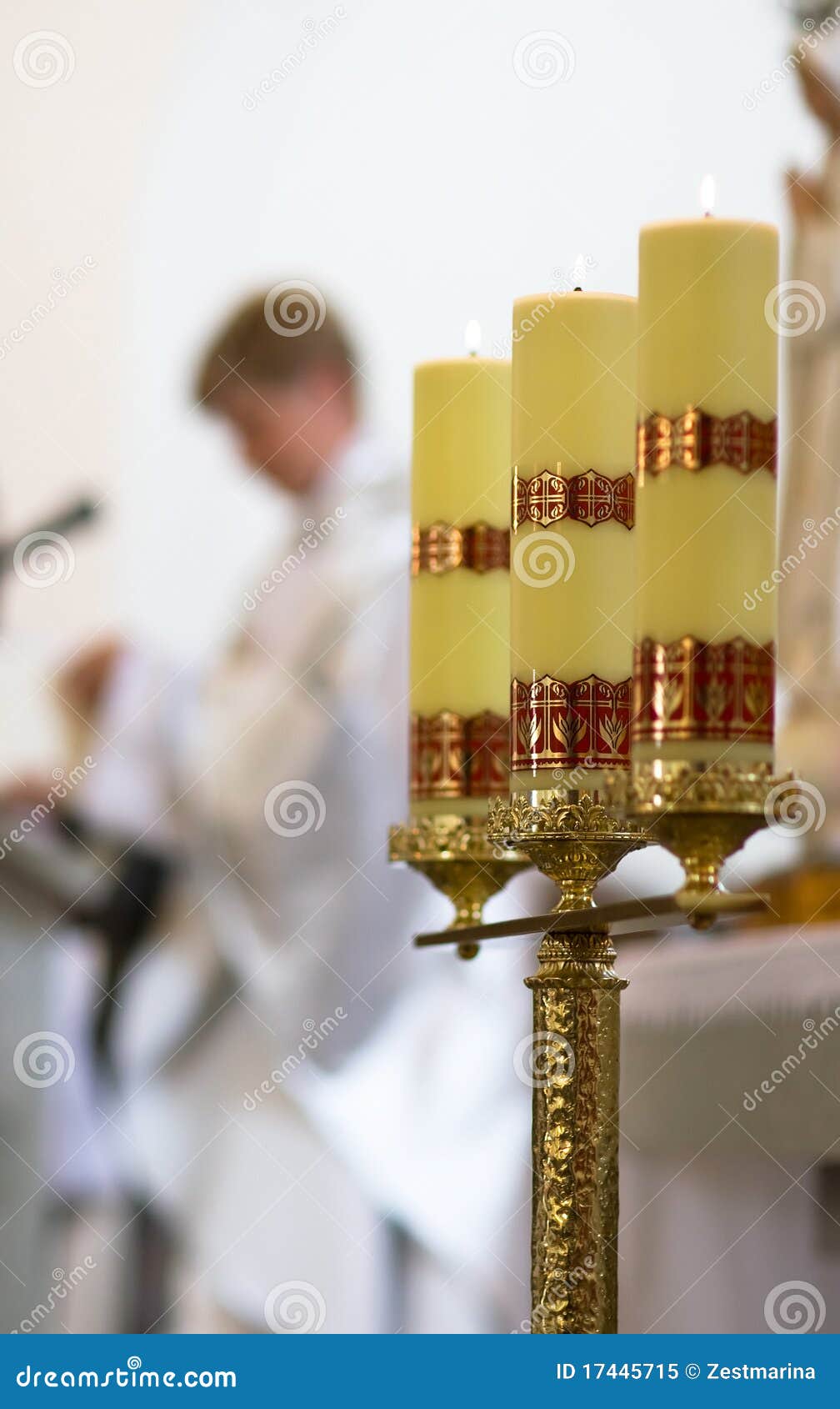 Beautiful Candlestick in Cathedral Stock Image Image of church