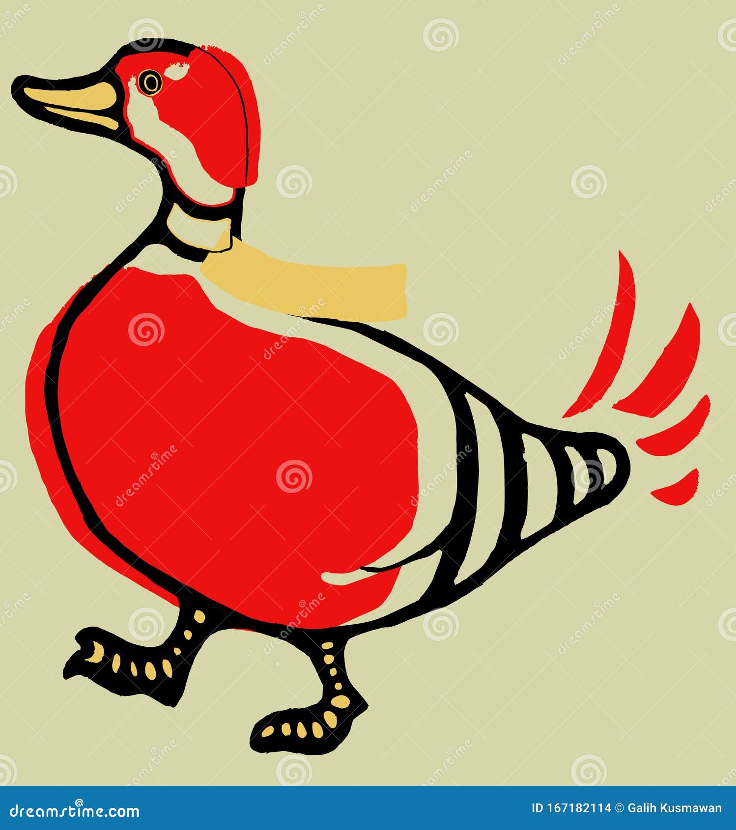 Beautiful Cartoon Illustration of Cute Red Duck with Separated Colour in  Grey  Stock Vector - Illustration of yellow, white: 167182114