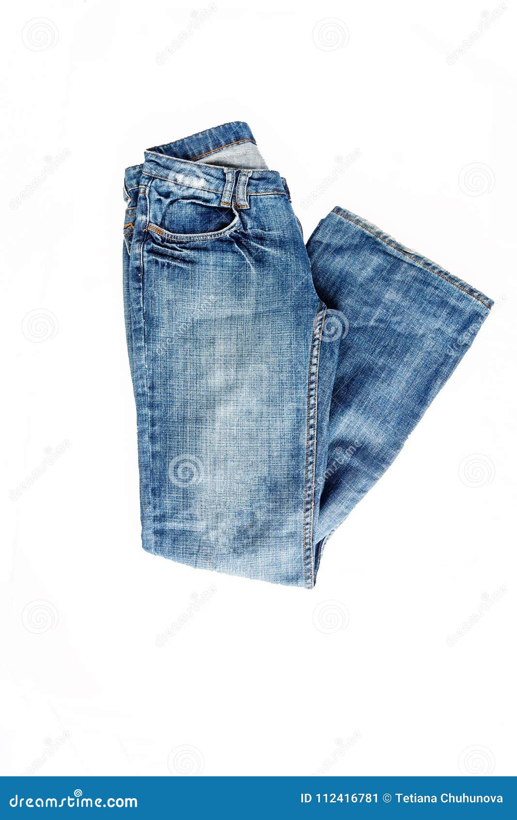 Beautiful Casual Jeans Pants and Clothes Isolated on White Background ...