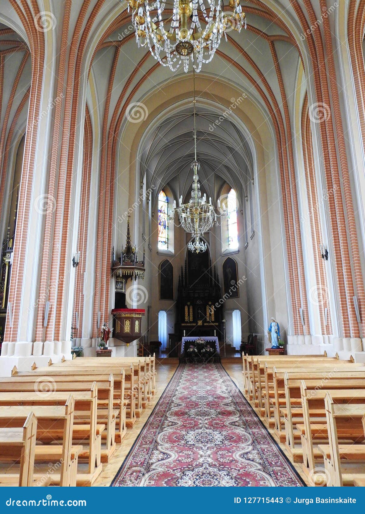 beautiful catholic church inside, lithuania