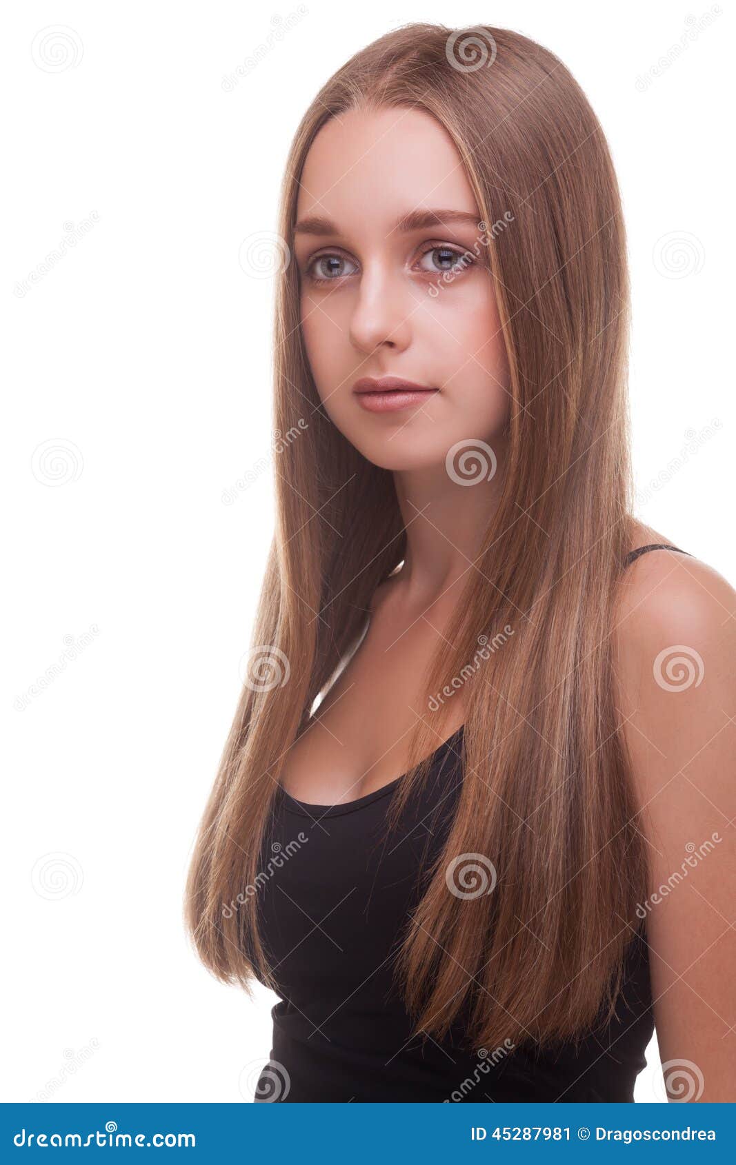 Beautiful Caucasian Girl Smiling Stock Image Image Of Girls Isolated 