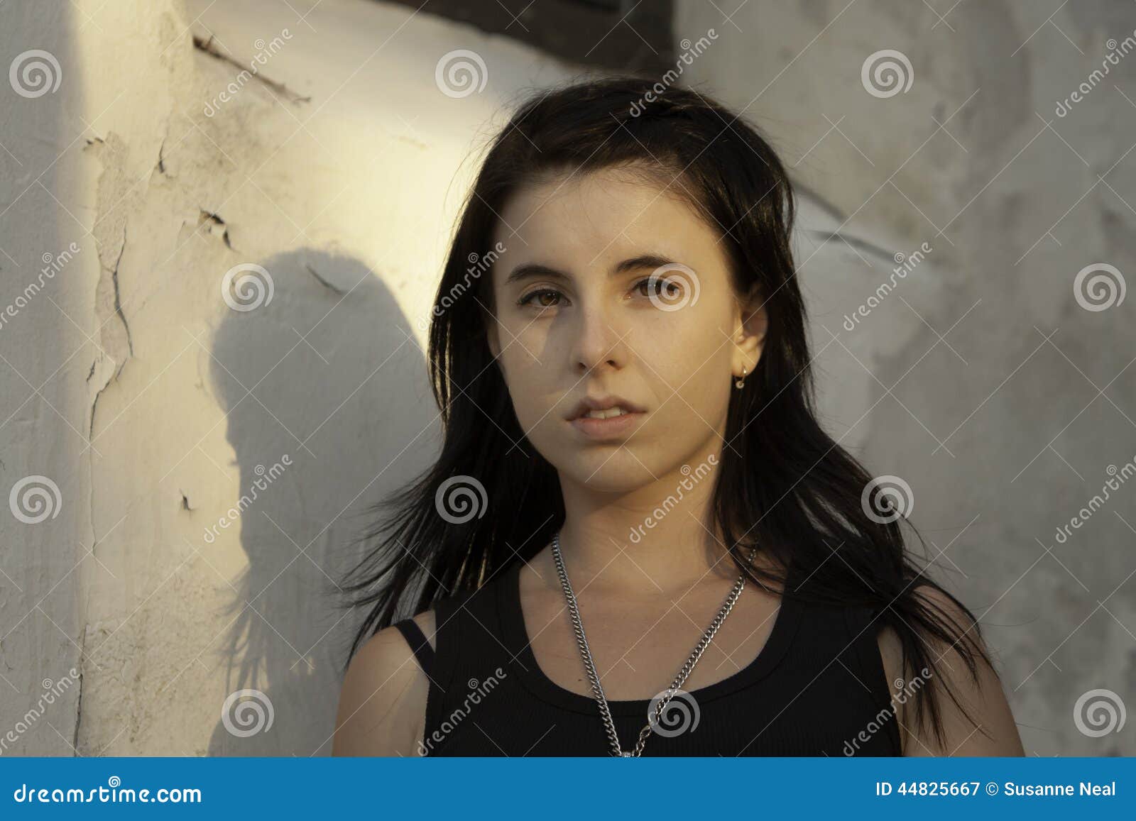 Beautiful Caucasian Teen Female With Dark Hair Stock Image