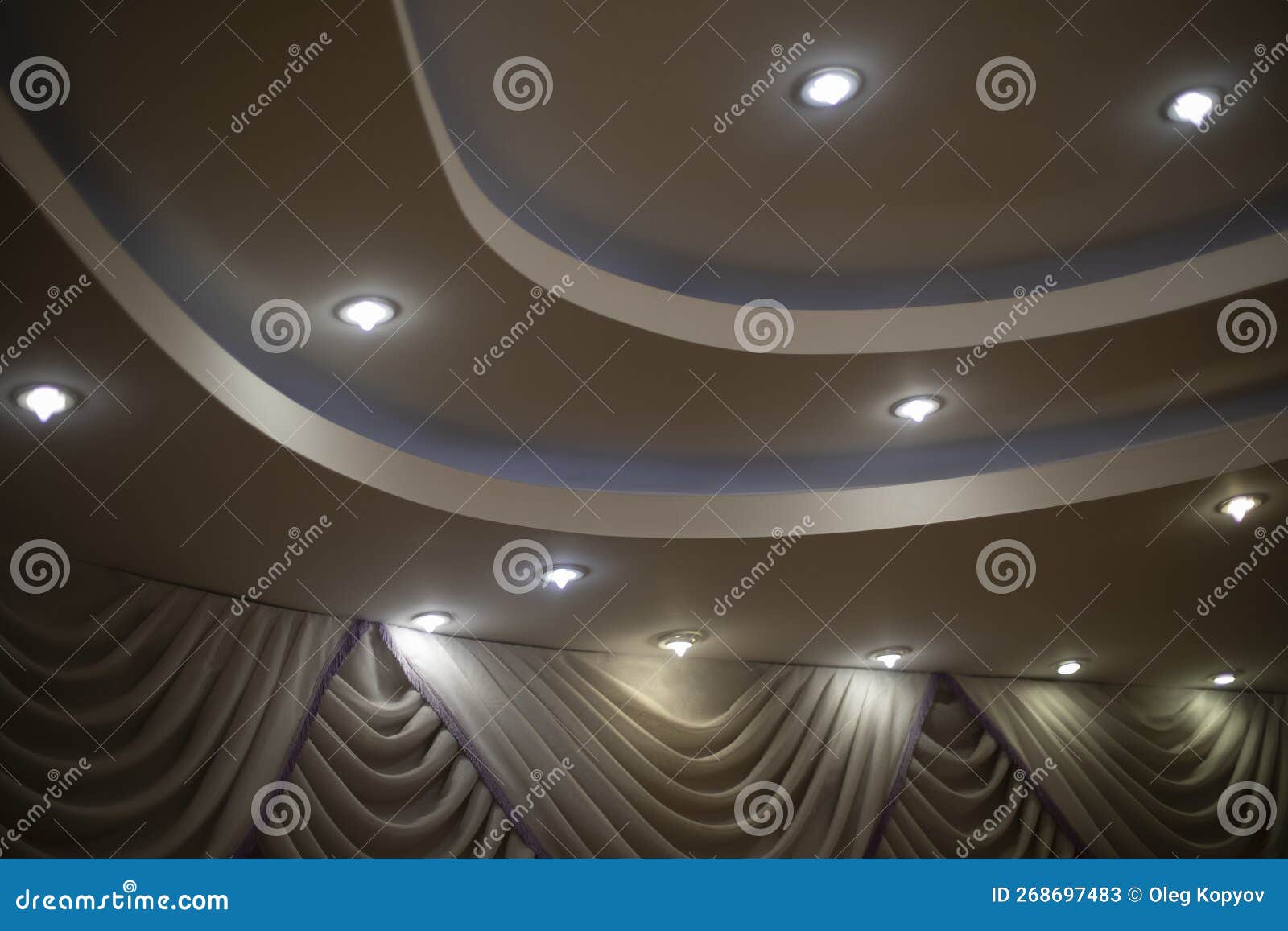 Beautiful Ceiling with Lamps. Vaulted Ceiling Stock Image Image of
