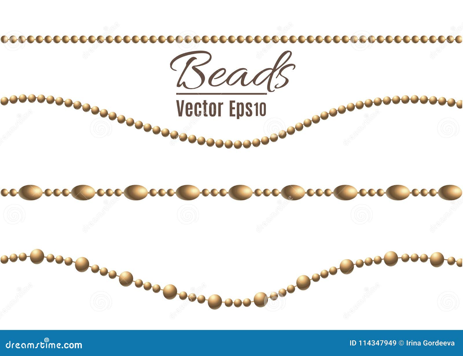 A Beautiful Chain Of Golden Color String Beads Are Realistic