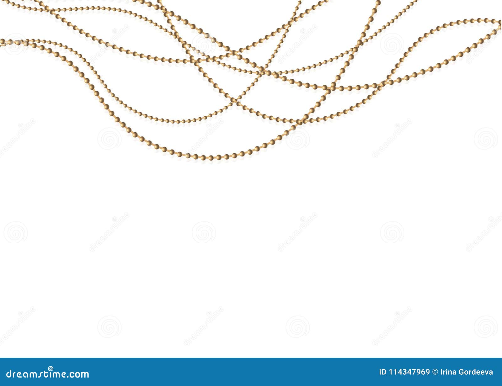 A Beautiful Chain Of Golden Color String Beads Are Realistic