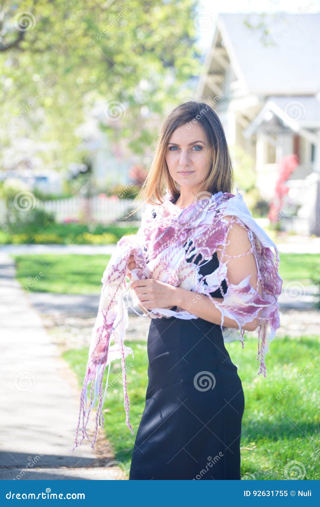 Beautiful Charming Fashion Woman Outside in the City Stock Image ...