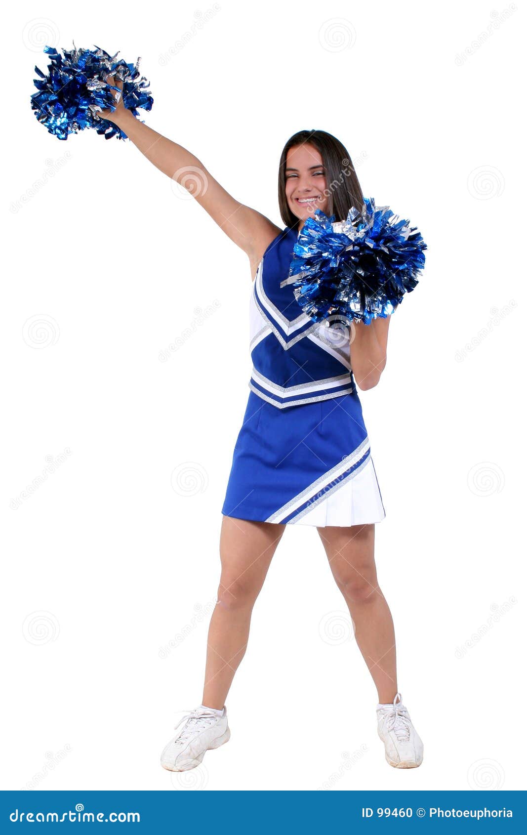 beautiful cheerleader teen with braces