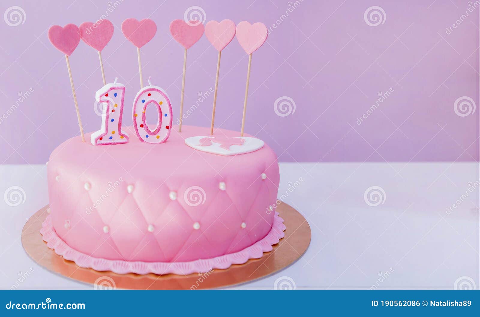 Beautiful Children`s Pink Happy Birthday Cake Stock Photo - Image ...