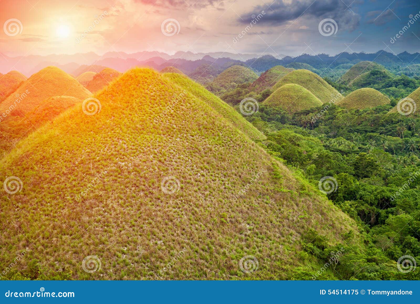 Beautiful Chocolate Hills in Bohol, Philippines Stock Image Image of
