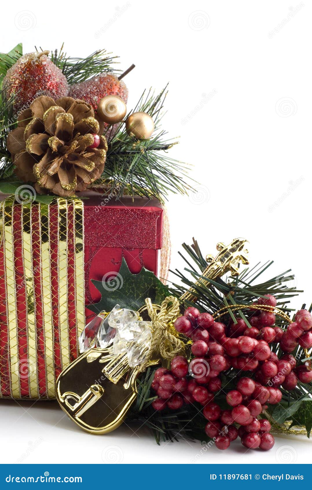 Beautiful Christmas Present with Decorations Stock Image - Image of ...