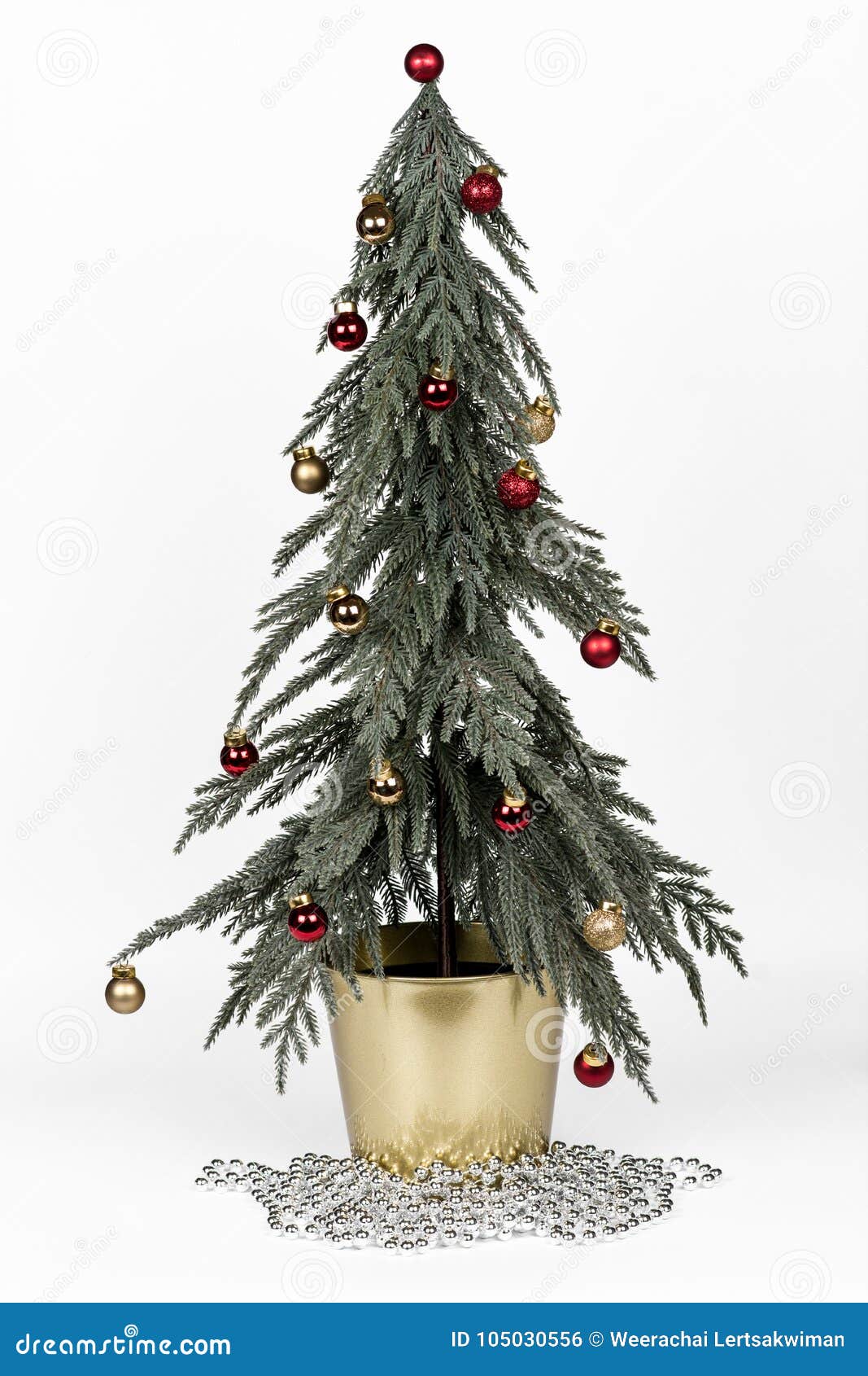 Beautiful christmas tree stock photo. Image of gold - 105030556