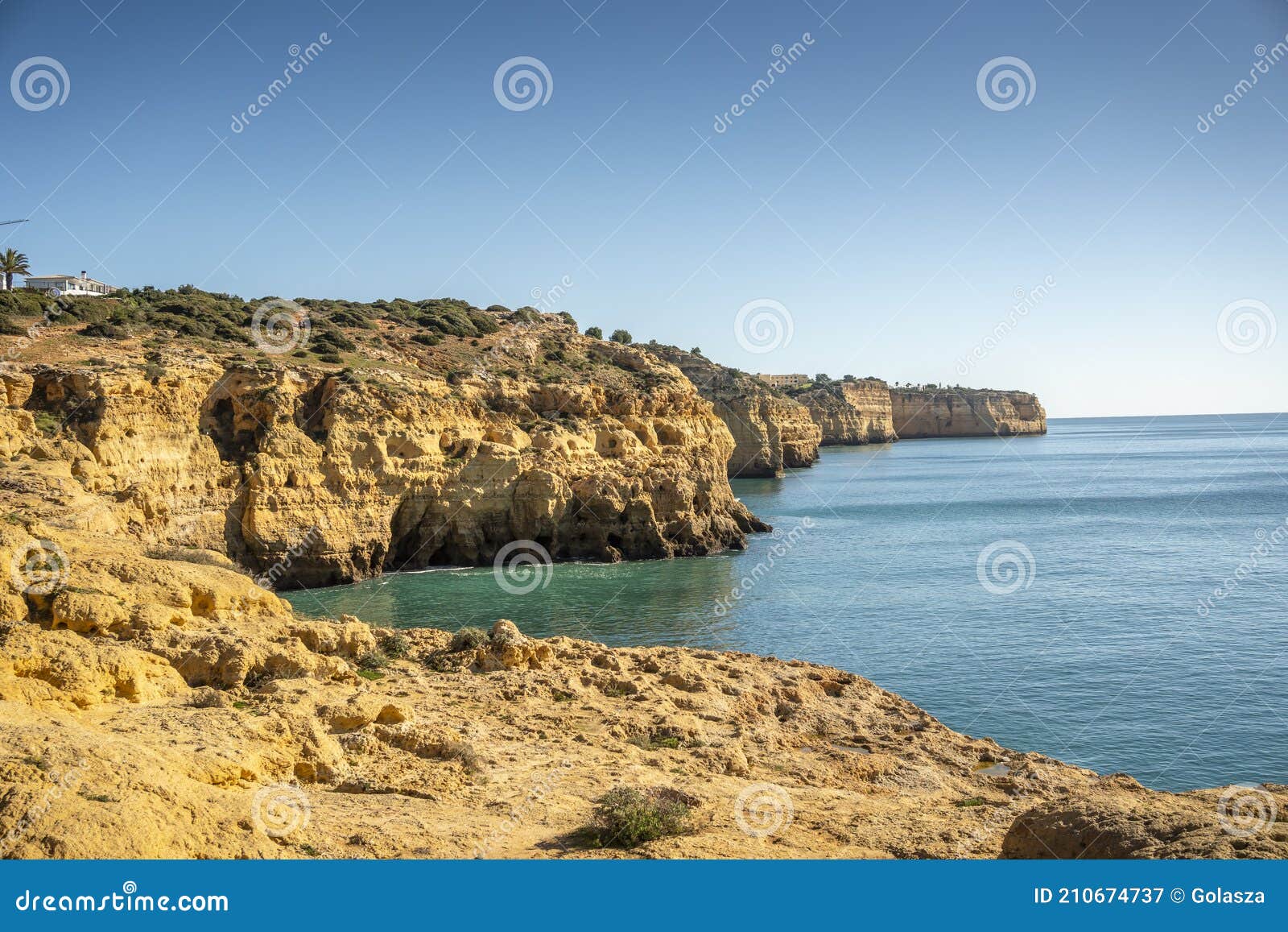beautiful cliffs of algarve, algar seco, portugal