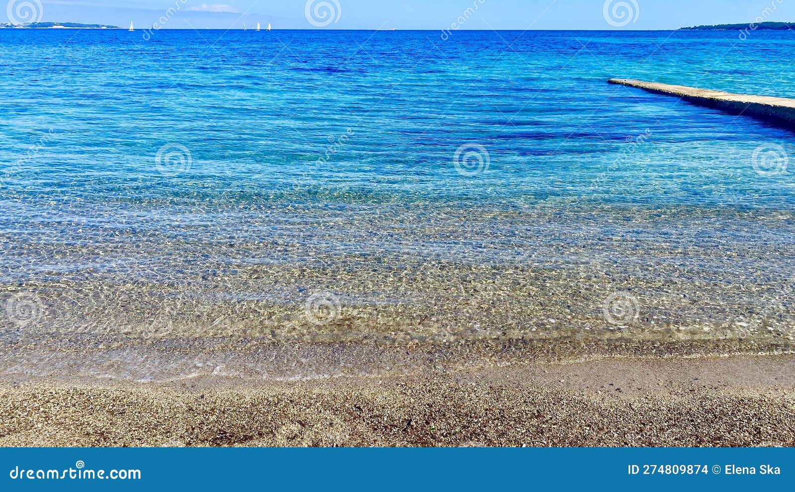 Beach with Crystalline Water in the South of France Stock Photo - Image ...