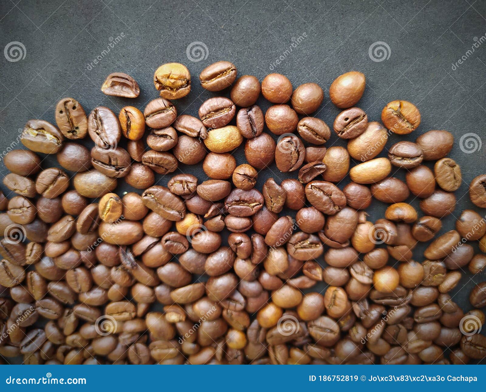 beautiful coffee beans in bacground