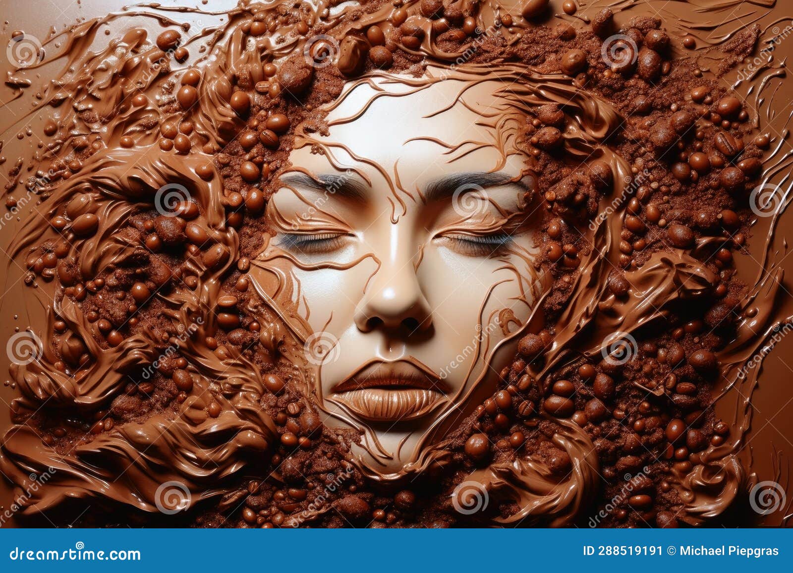 A Beautiful Coffee and Cream Artwork in Deep Brown Color Stock Image