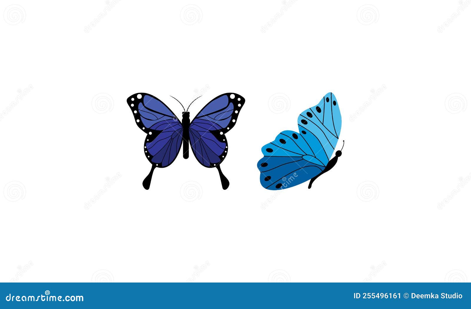 Beautiful Color Butterfly Logo Vector Art Illustration Stock