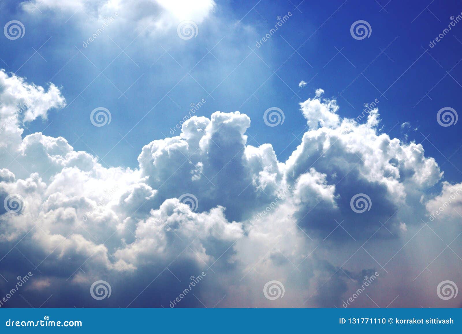beautiful color of sky, white clond, shadow, summer, background