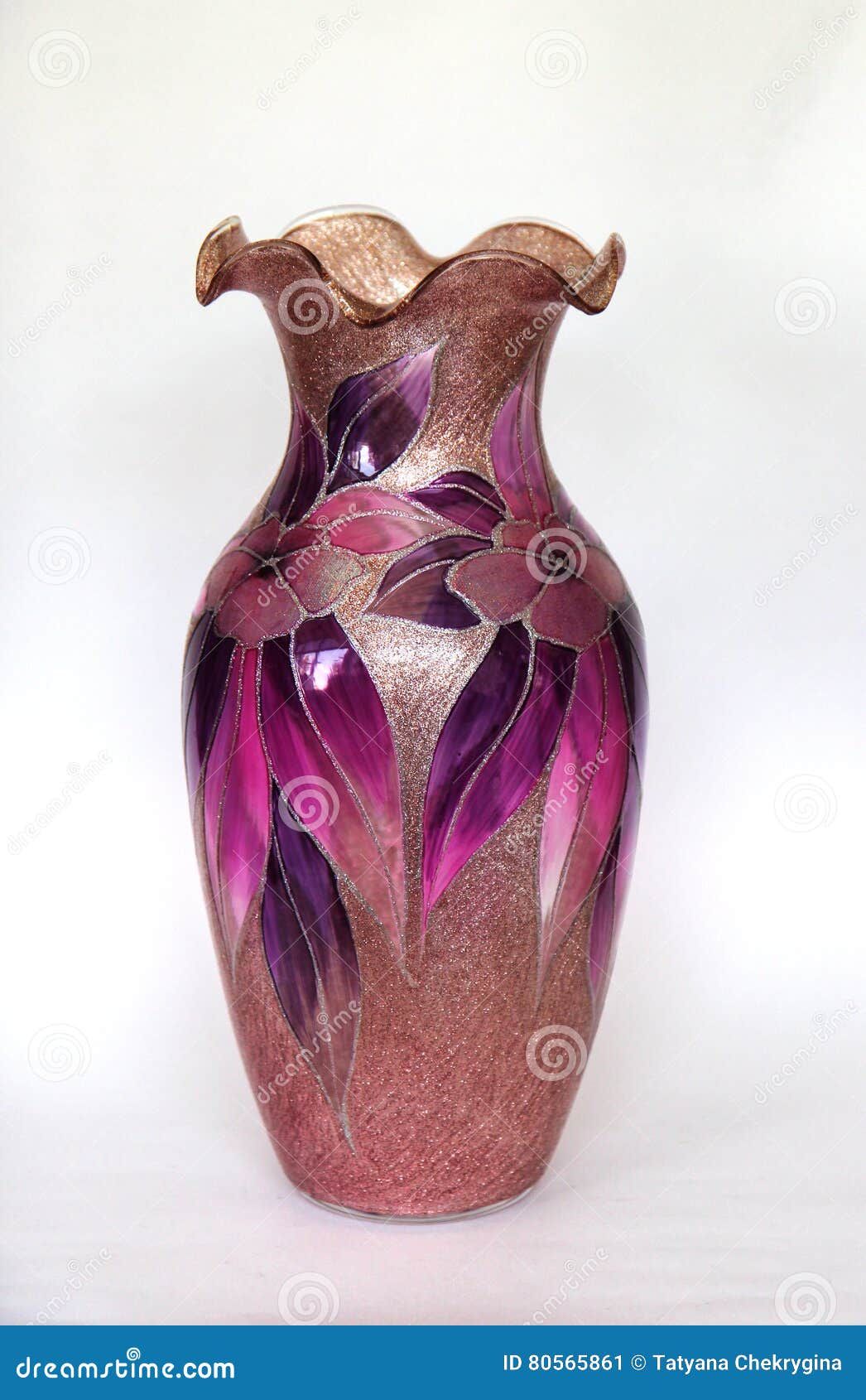 Beautiful Colored Glass Vase for Flowers Stock Image Image of