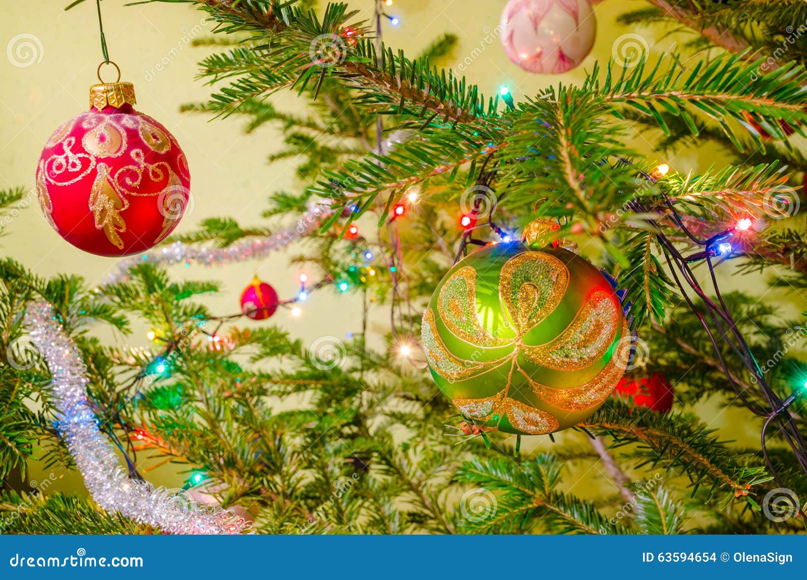 Beautiful Colorful Christmas Decorations Stock Photo - Image of color ...