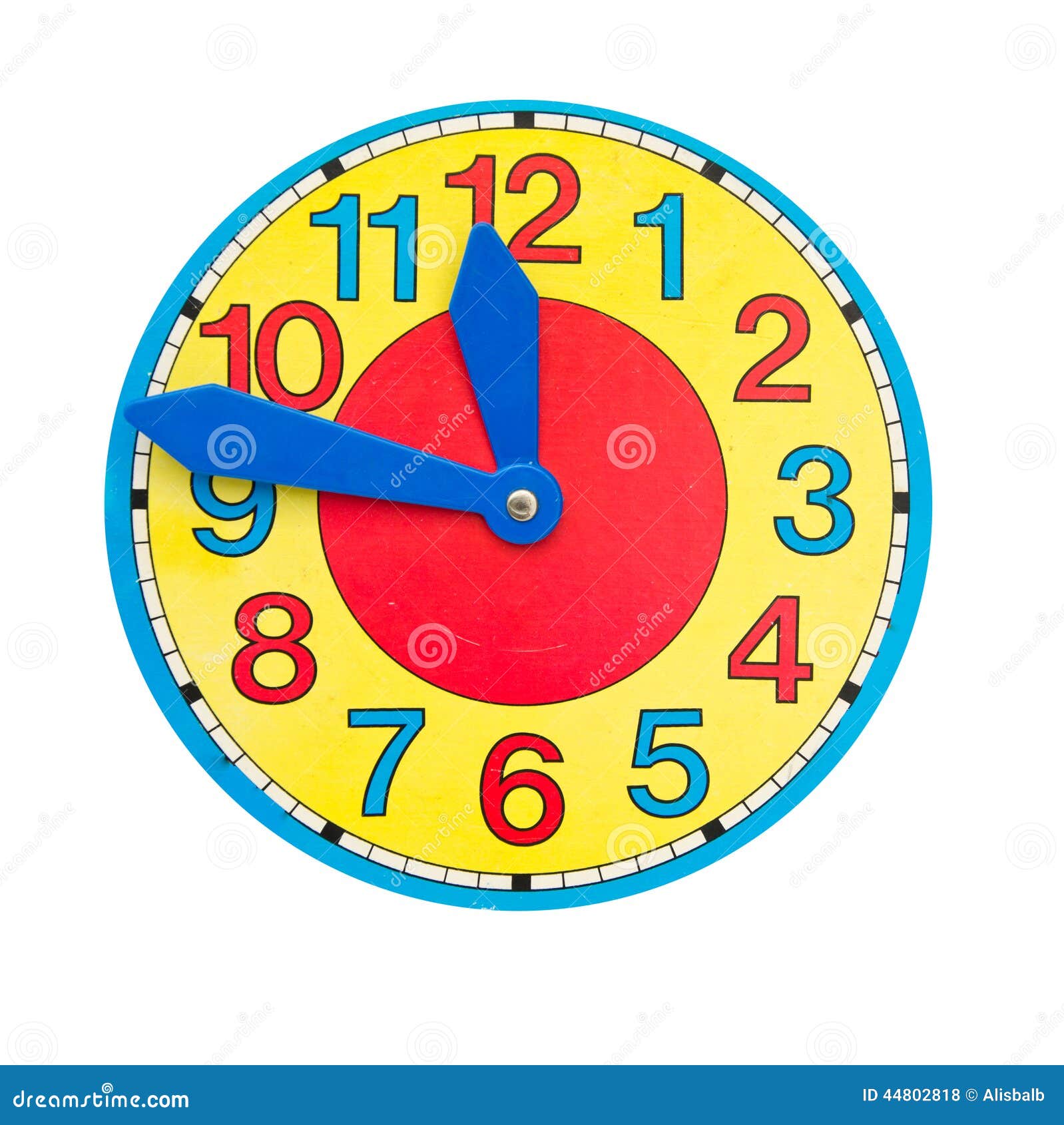Beautiful Colorful Clock Dial Clock-face on Isolated White Stock Photo