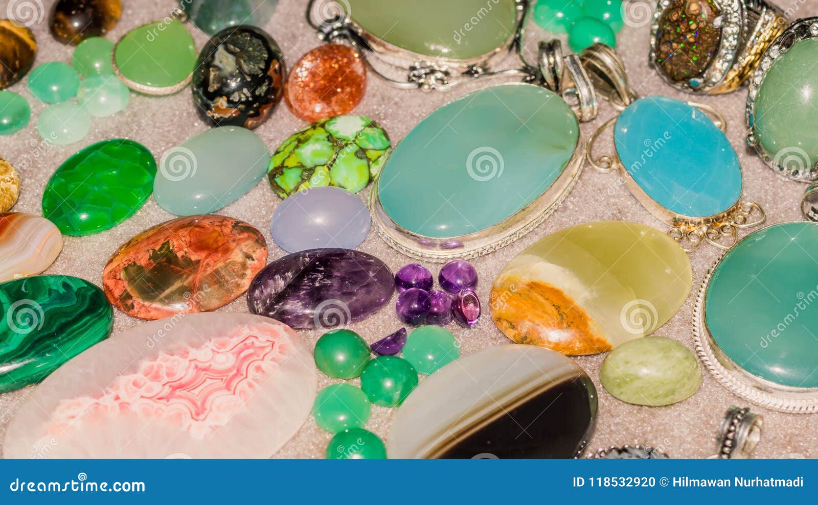 beautiful and colorful gemstone cabochon
