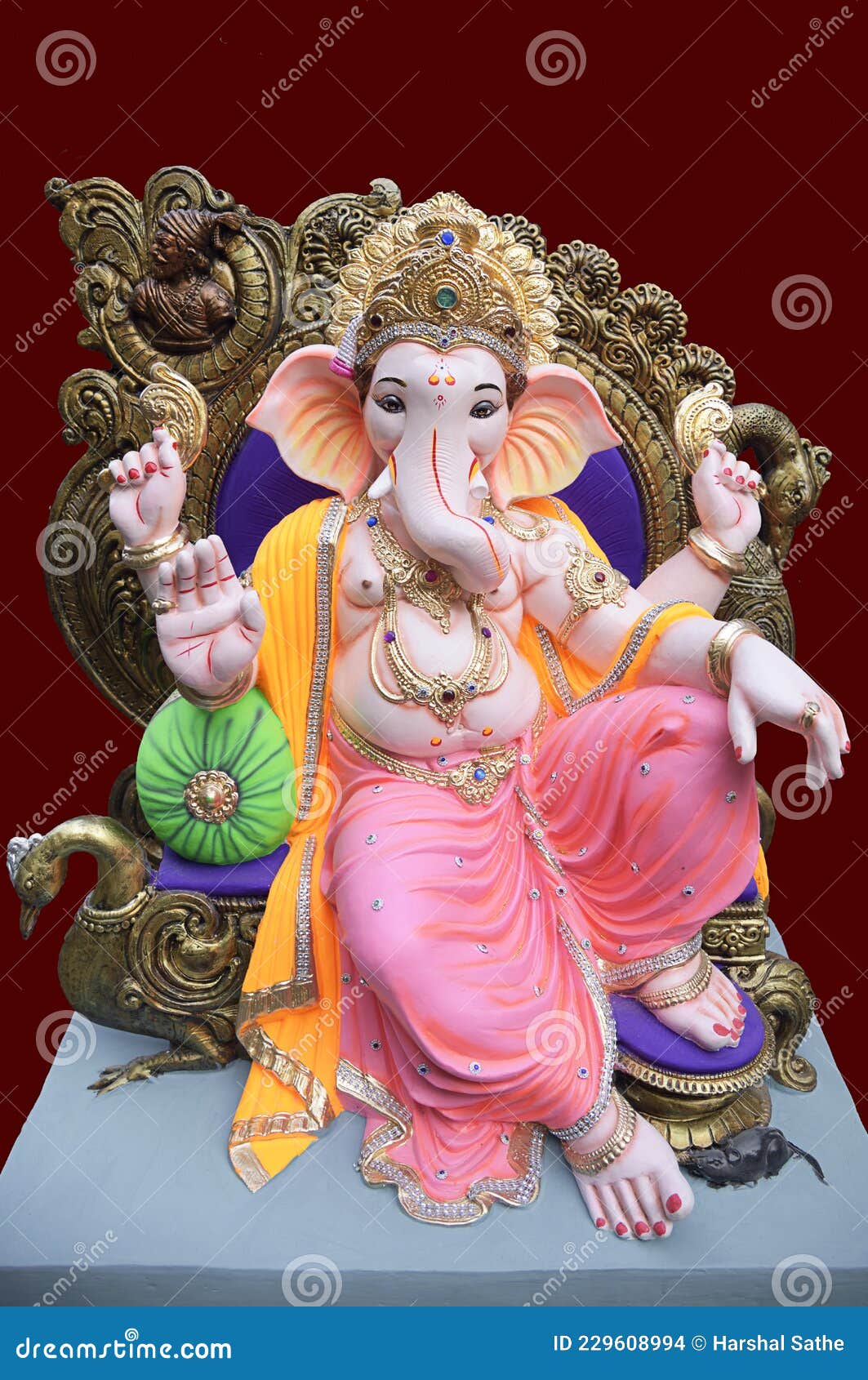 Beautiful and Colorful Hindu God Ganesha Idol Stock Photo - Image of ...