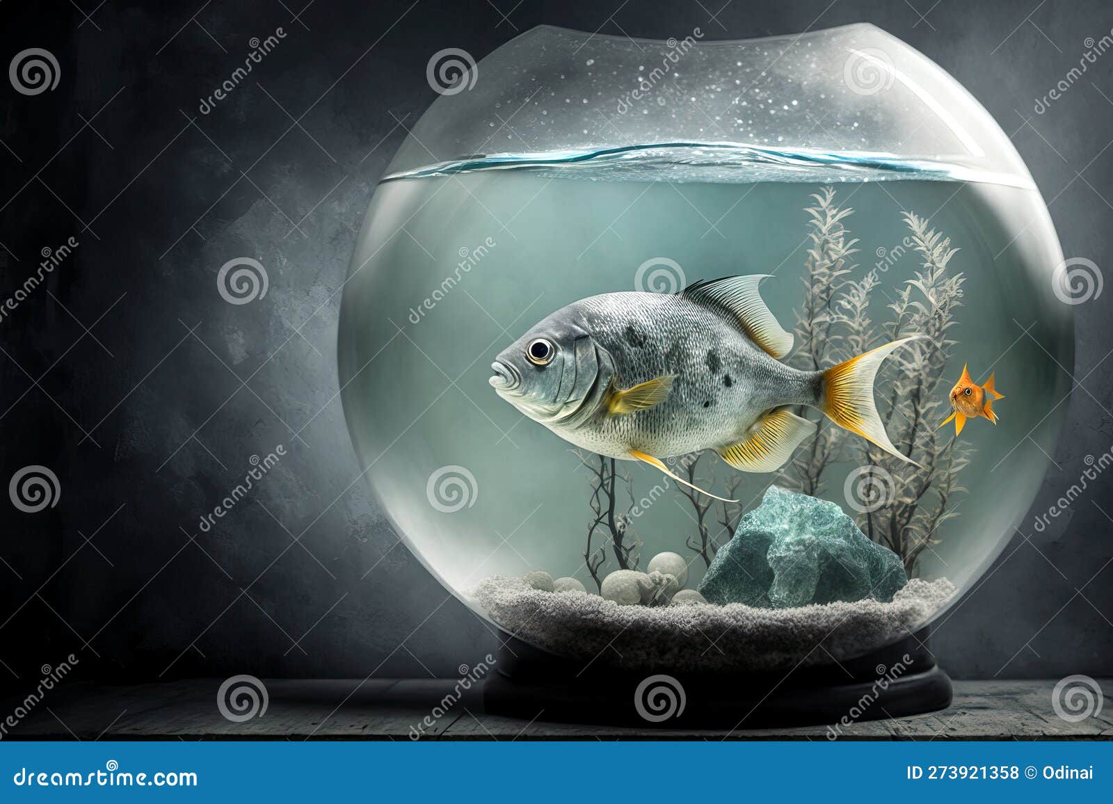 Beautiful Colorful Large Fish in Small Aquarium. Generative IA Stock  Illustration - Illustration of move, drawing: 273921358