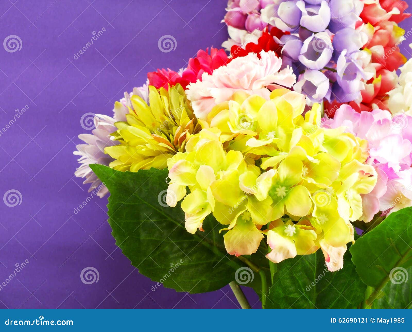Beautiful Colorful Plastic Artificial Flower Bouquet Stock Image