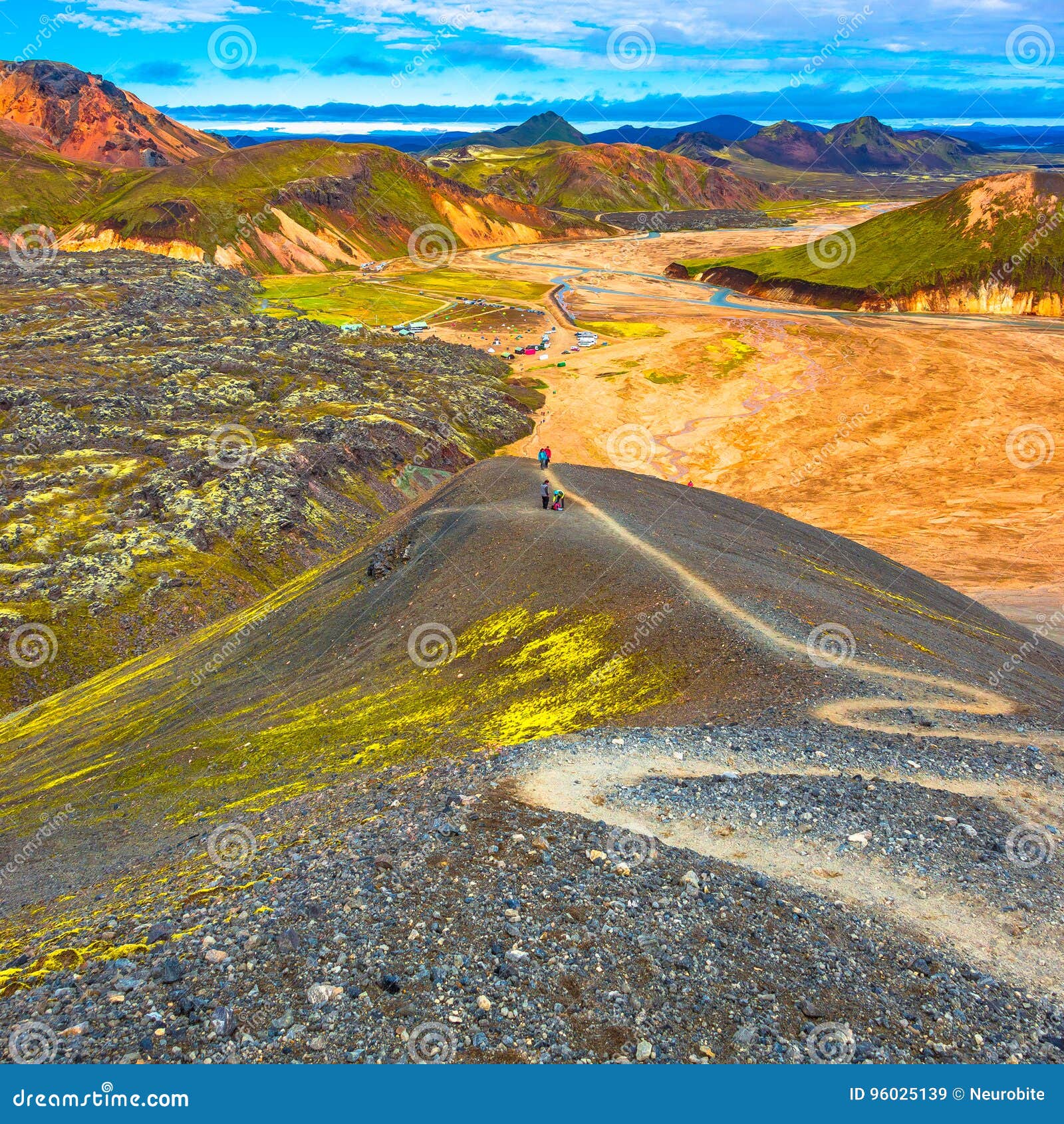 Beautiful Colorful Volcanic Mountains Landmannalaugar In Iceland Stock