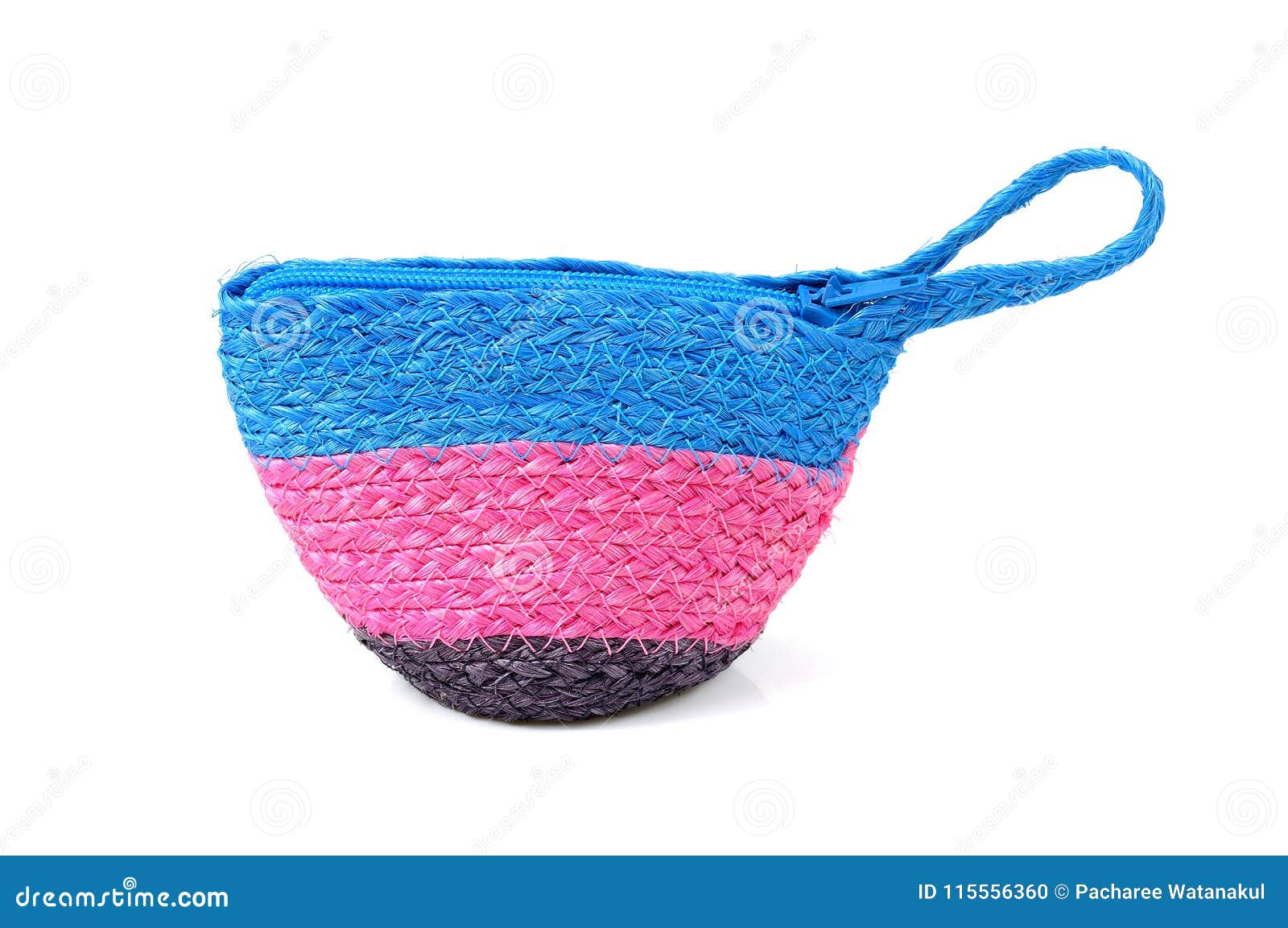Beautiful Colorful Weave Handbag on White Background. Stock Photo ...