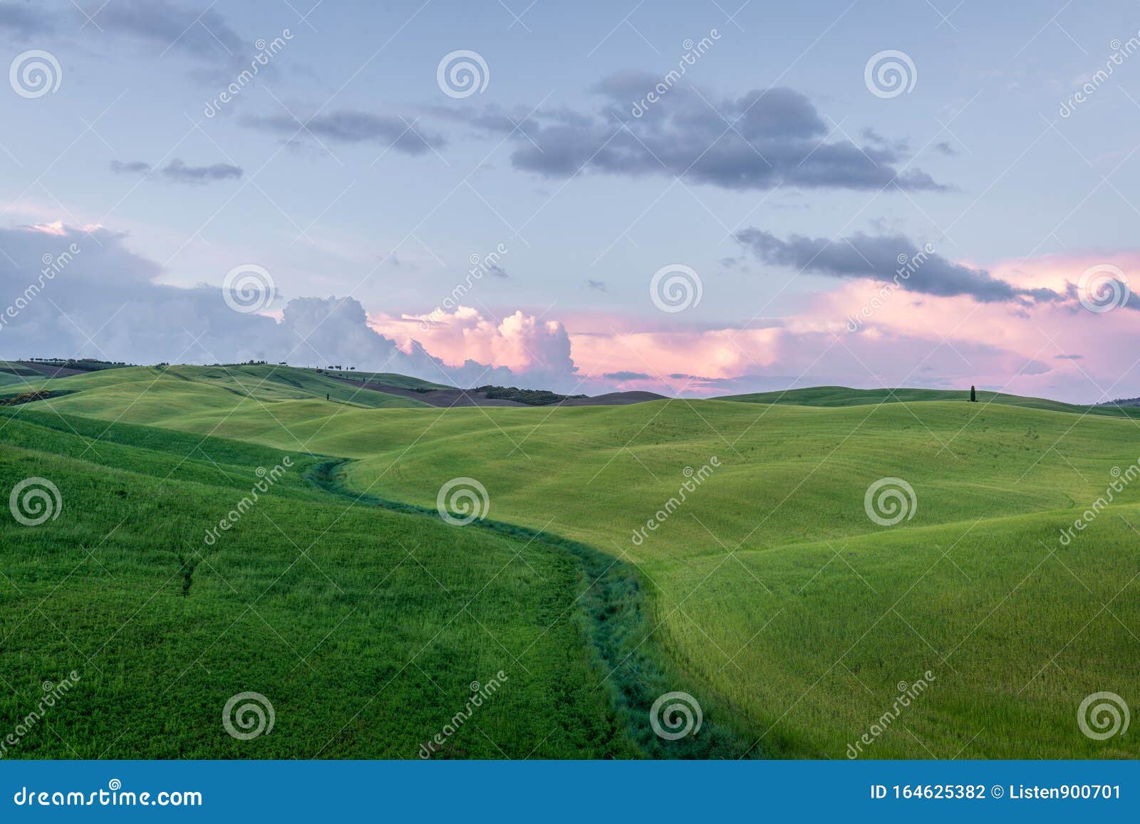 Beautiful Countryside Landscapes In Tuscany With Rolling Hills During