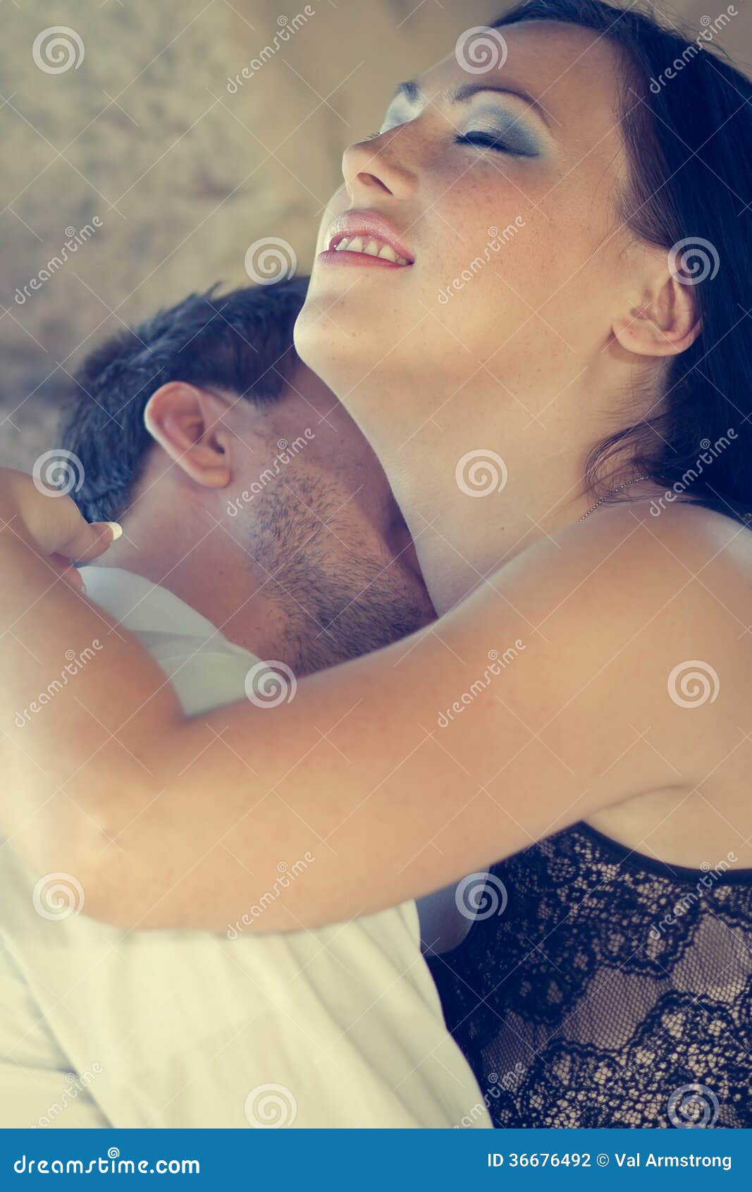 beautiful couple being intimate