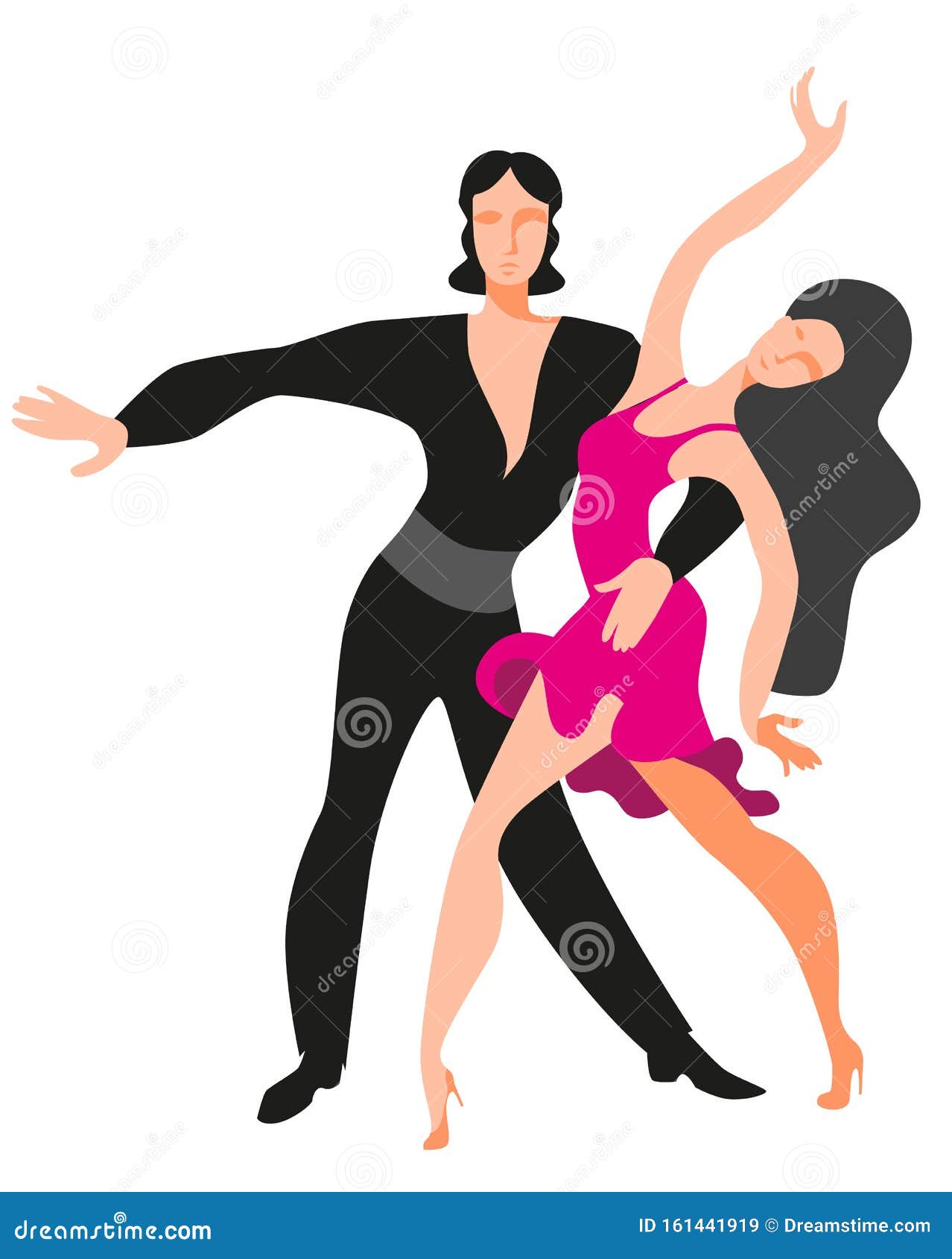 Beautiful Couple Dancing Latin American Dance. Stock Vector ...