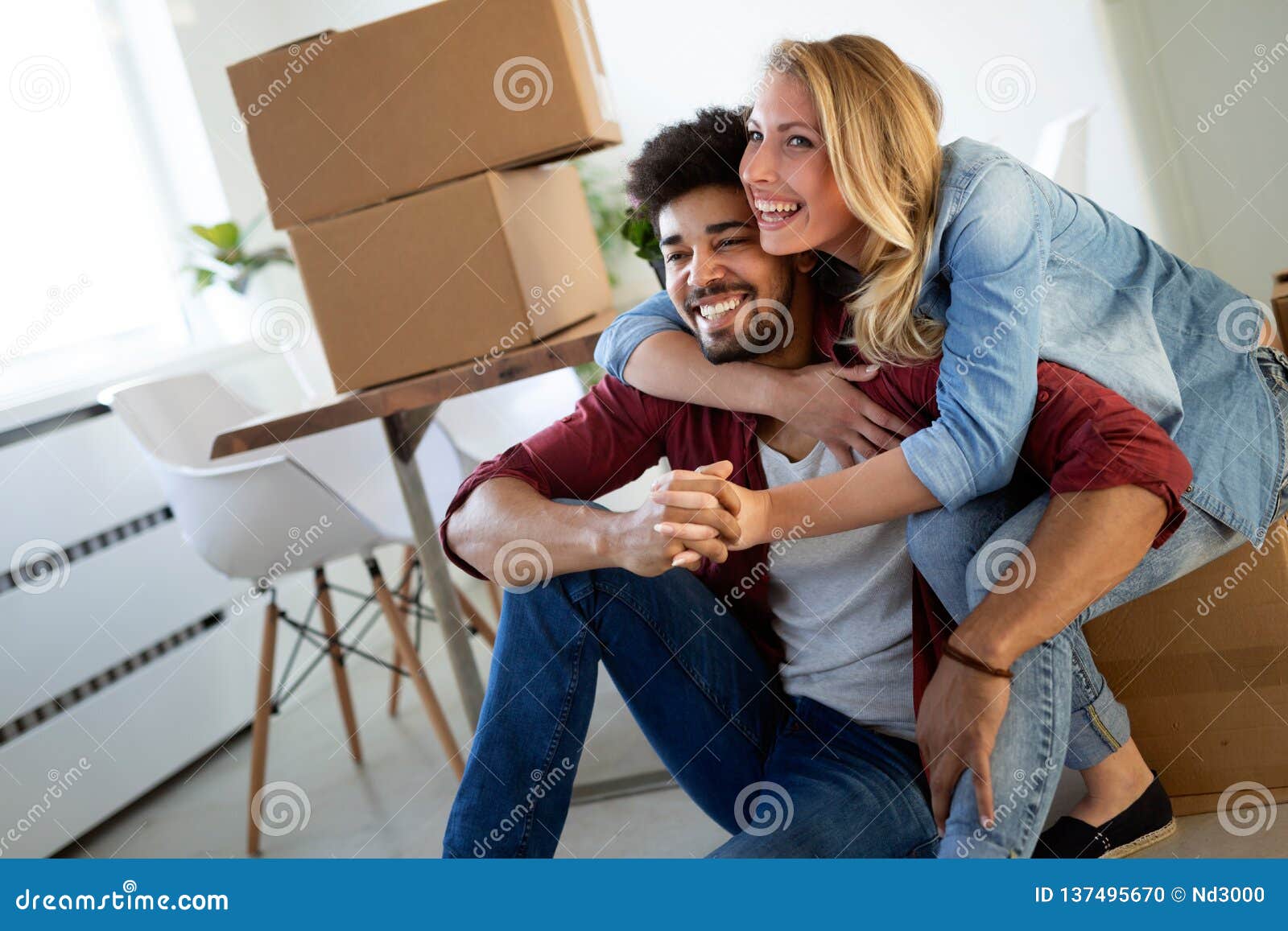 Beautiful Couple Happy For Their New Home Stock Photo Image Of Couple