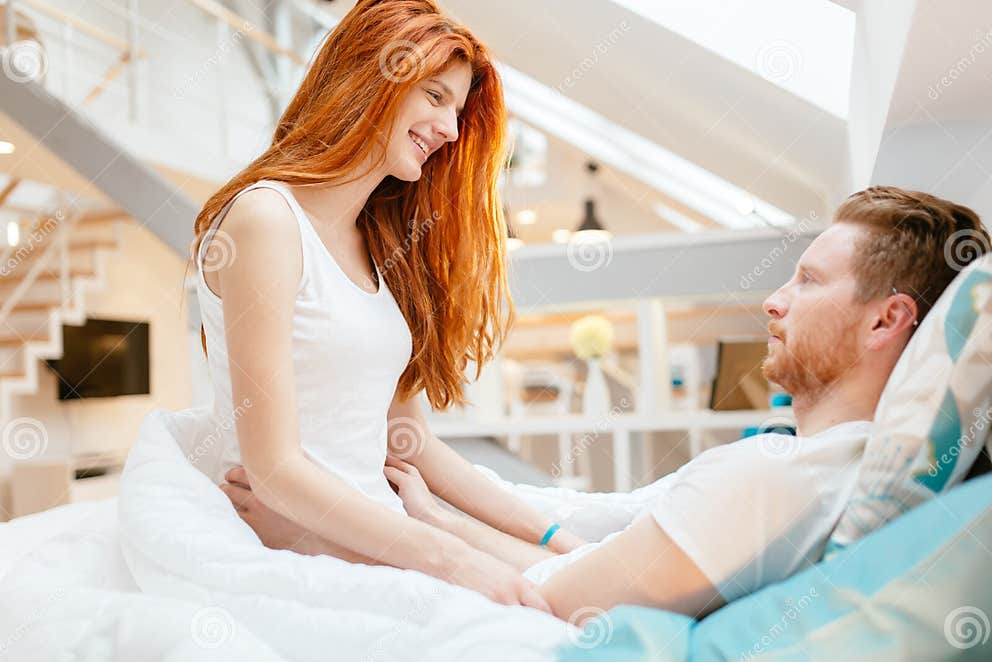 Beautiful Couple Romance in Bed Stock Image Image of lovers, desire 69871375