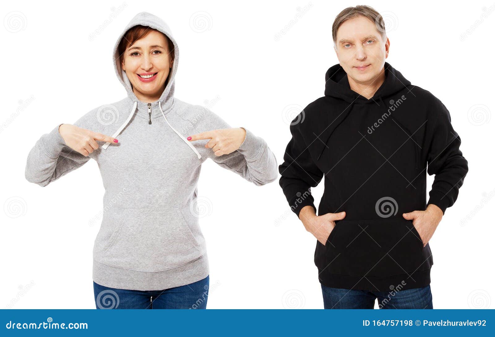 Download Beautiful Couple In Sweatshirt Hoodie Mock Up Isolated ...