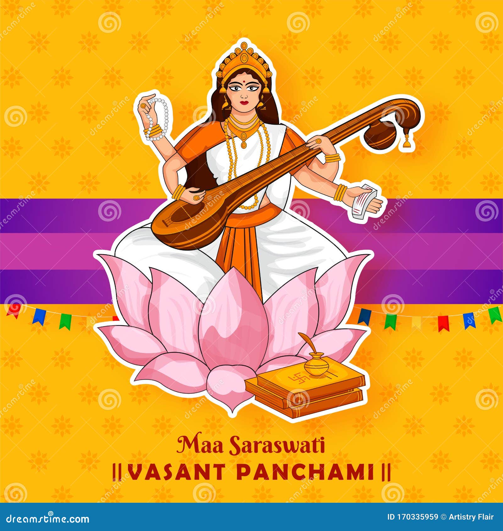 Happy Vasant Panchami Festival Background Wih Hindi Typography Meaning Wish  You A Very Happy Vasant Panchami Stock Illustration  Download Image Now   iStock