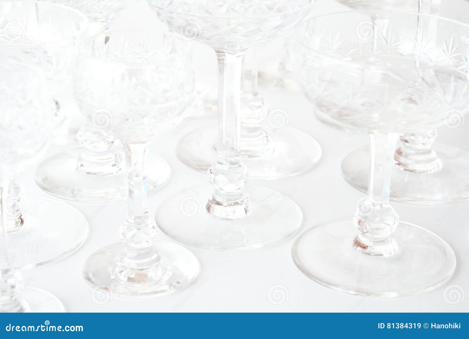 Beautiful Crystal Glasses White Background Stock Image Image of