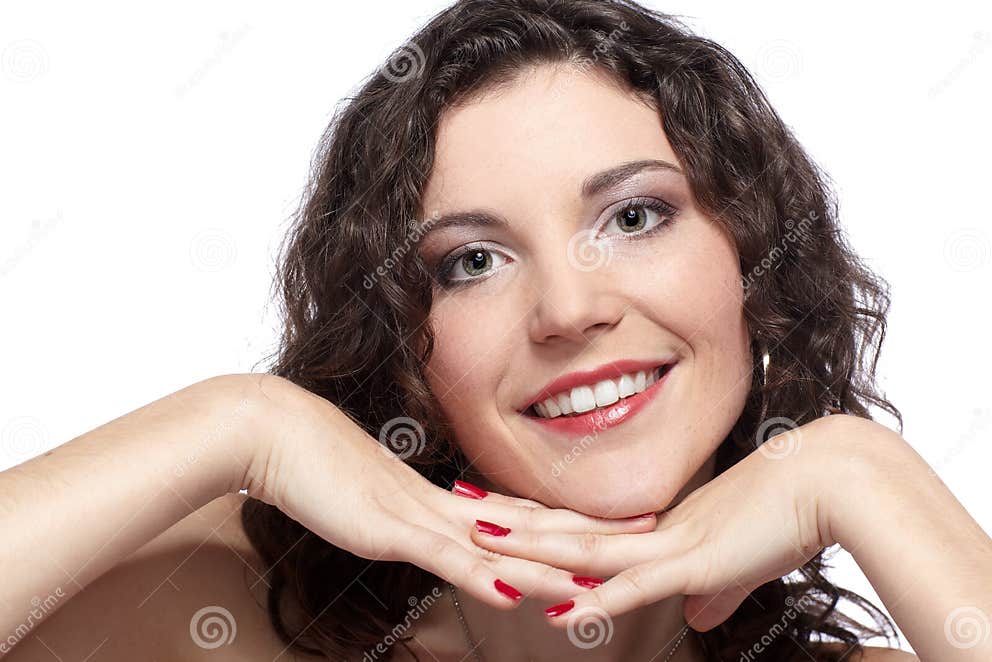 Beautiful Curly Brunette Stock Image Image Of Fashion 12614273