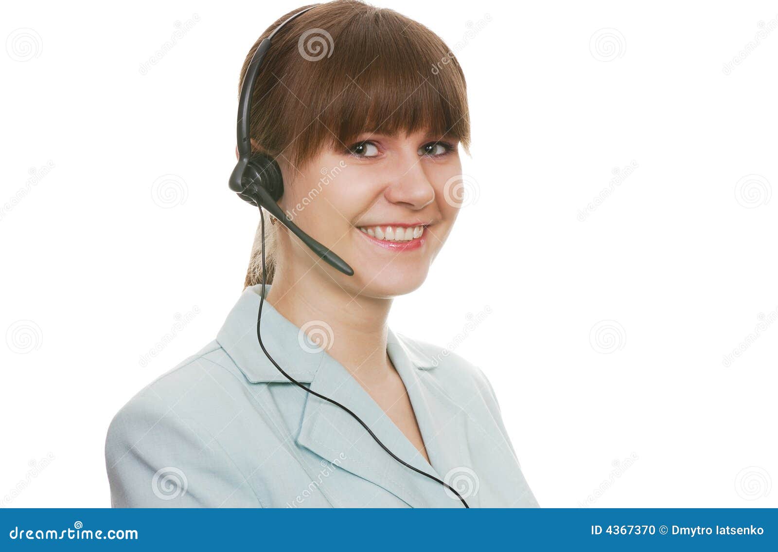 Beautiful Customer Support Agent with Headset Stock Photo Image of