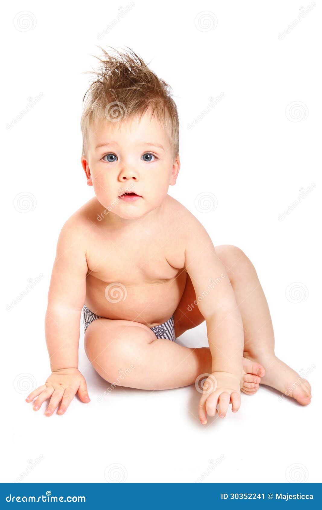Beautiful Cute Baby Isolated on White Background Stock Image ...