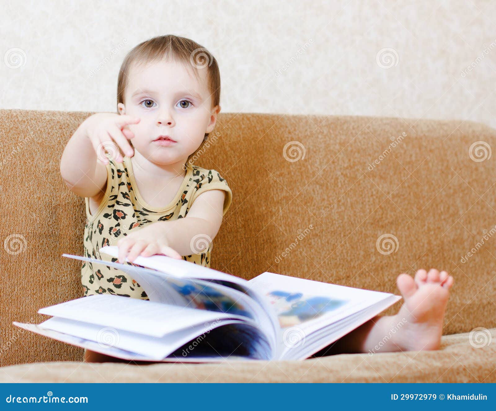 Beautiful Cute Baby Reading a Book Stock Image Image of happy, childhood 29972979