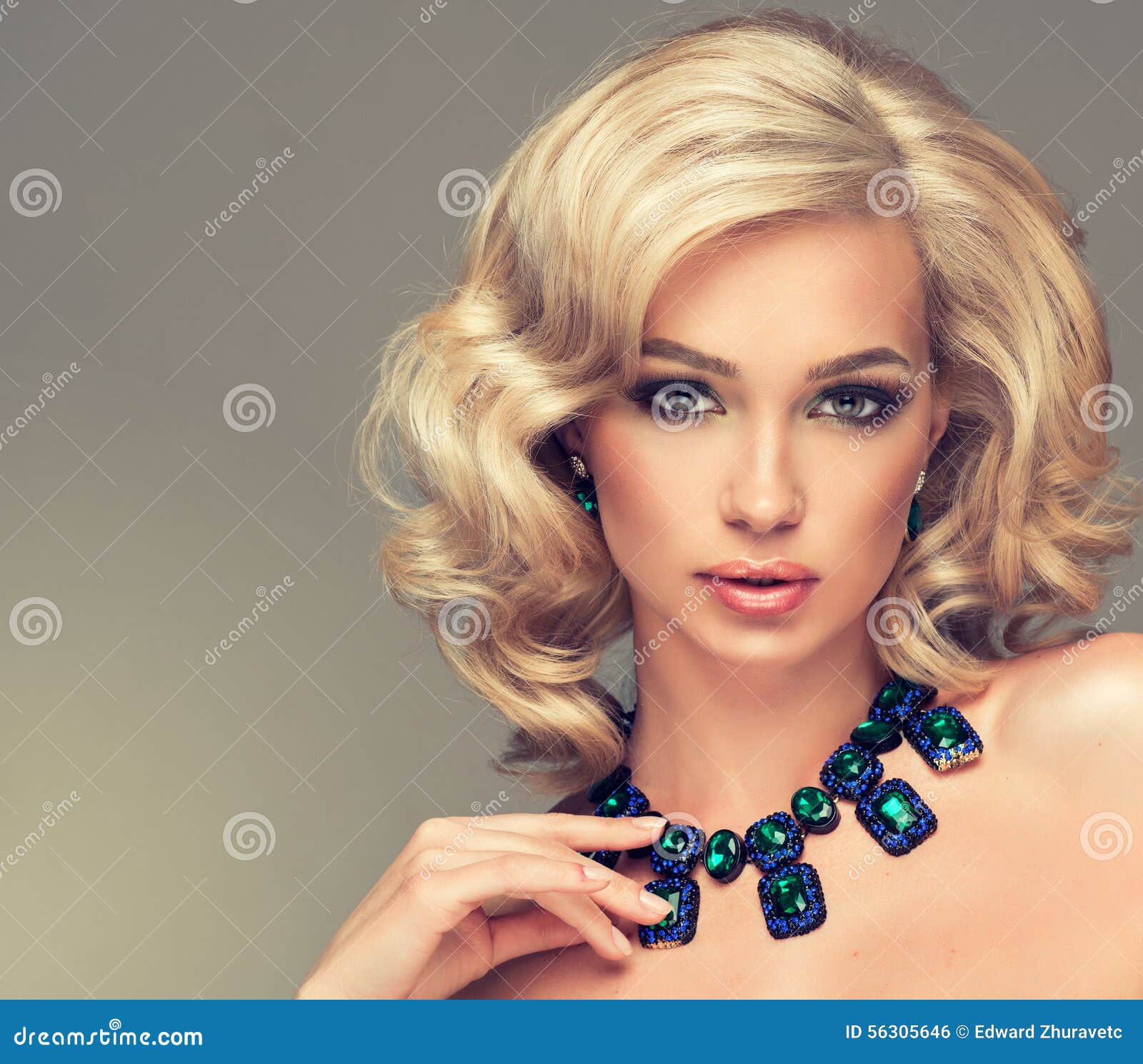 Beautiful Cute Girl With Blonde Curly Hair Stock Photo Image Of