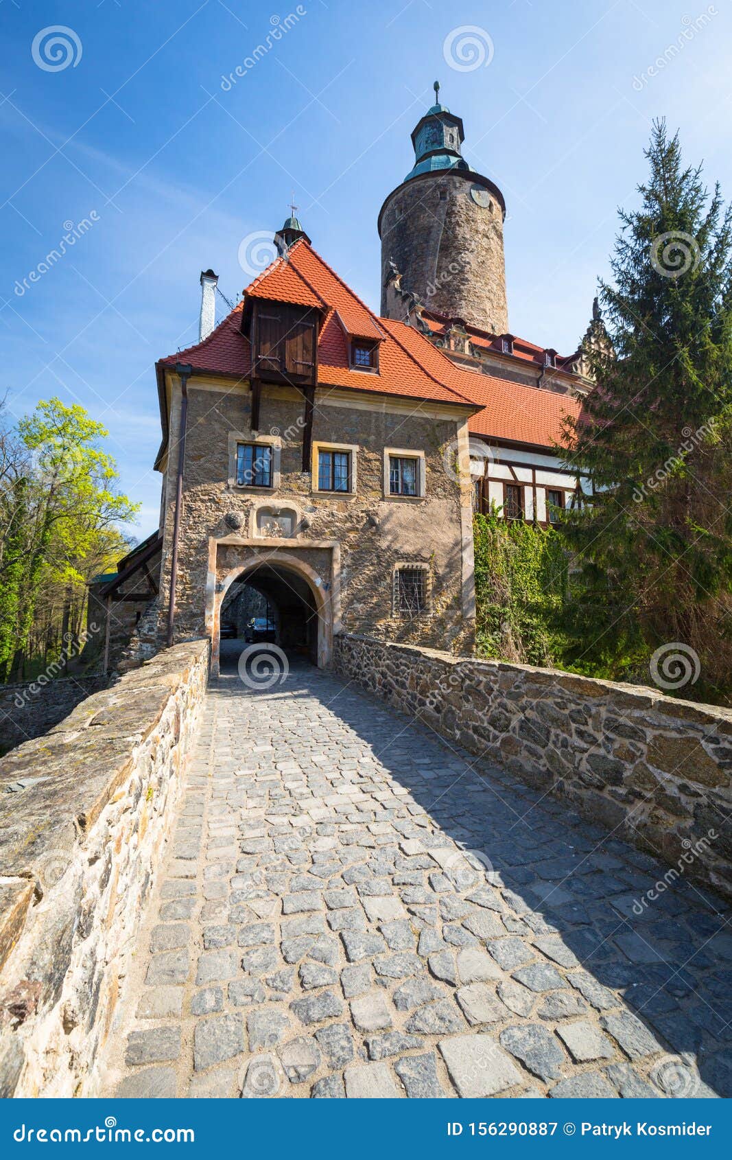 Beautiful Czocha Castle at Sunny Day, Poland Stock Image Image of