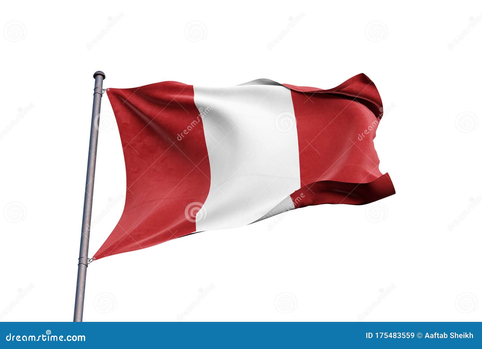 Peru Flag Waving on White Background, Close Up, Isolated â€“ 3D ...