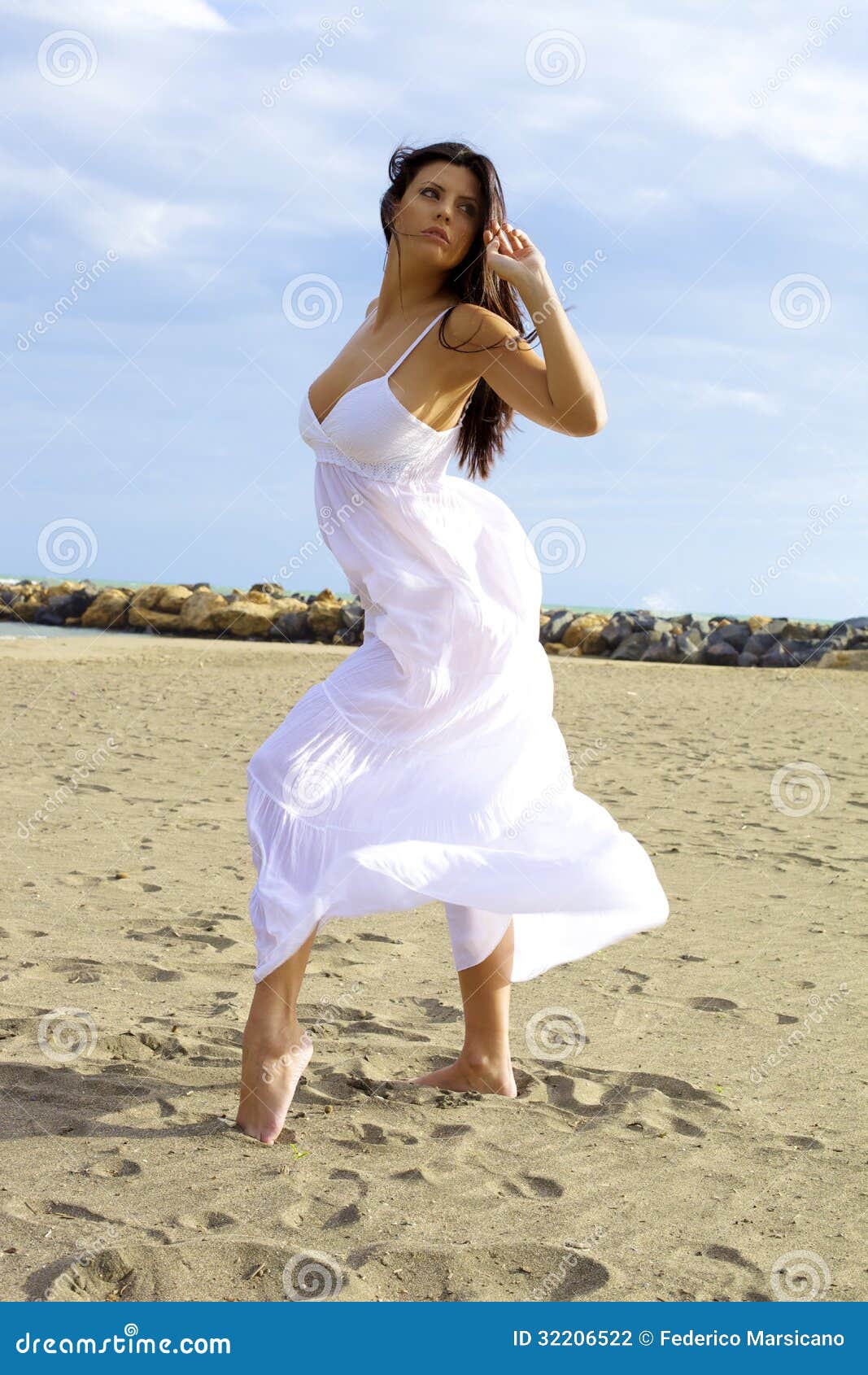 Beautiful Dancer Posing On The Beach Stock Photo - Image ...
